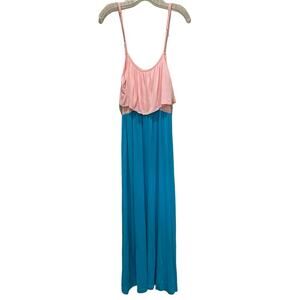 Tobi Maxi Dress Blue & Pink Size Small